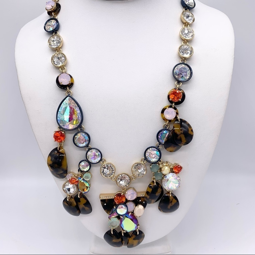 J. Crew Tortoise Brulee Jeweled Necklace